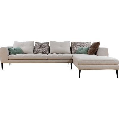 High-End Feather Down Cushions Comfort Contemporary Sofa Factory Directly Sale L Shape Modern Sectional Sofas for Villa and High-End Resorts