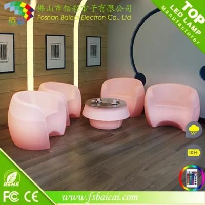 Powerful MSDS Li-Battery LDPE Plastic Outdoor LED Sofa