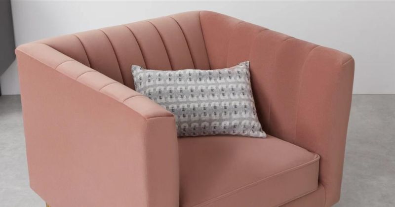 European Modern Single Seat Furniture Velvet Fabric Cover Sectional Couch Living Room Sofa Cover Set