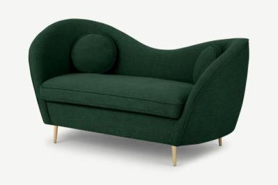 New Design 2 Seater Sofa Forest Green Weave Special Shaped 2 Person Couch for Living Room or Restaurant