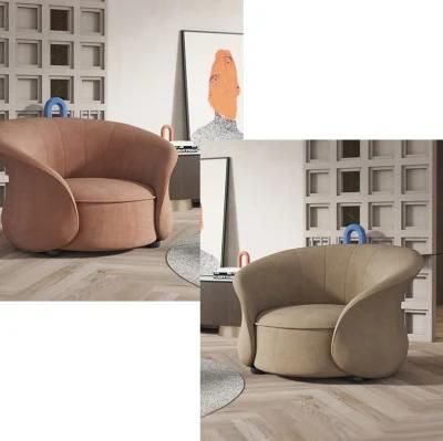 New Chinese Light Luxury Petal Sofa Chair Living Room Leisure Cloth Chair