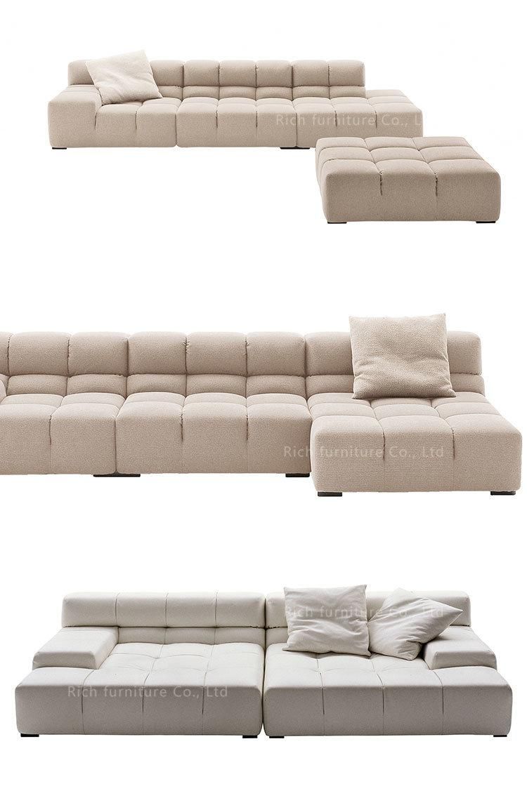 Contrasting Color Fabric Lounge Sofa Sectional L Shaped Living Room Large Corner Sofa