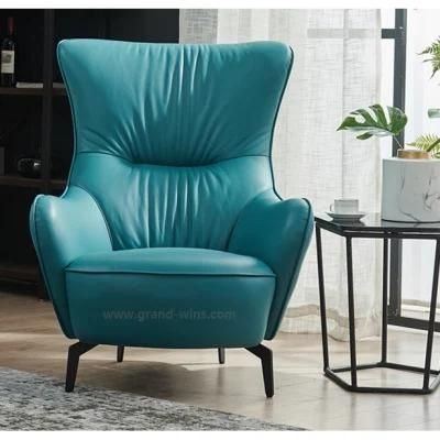 Italian Accent Chair Cafe Single Leather Arm Loft Office Chair