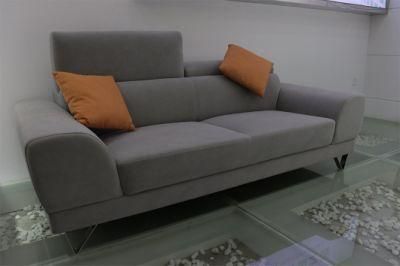 European Couch Loveseat Living Room Furniture Velvet Fabric Sofa with Stainless Steel Legs