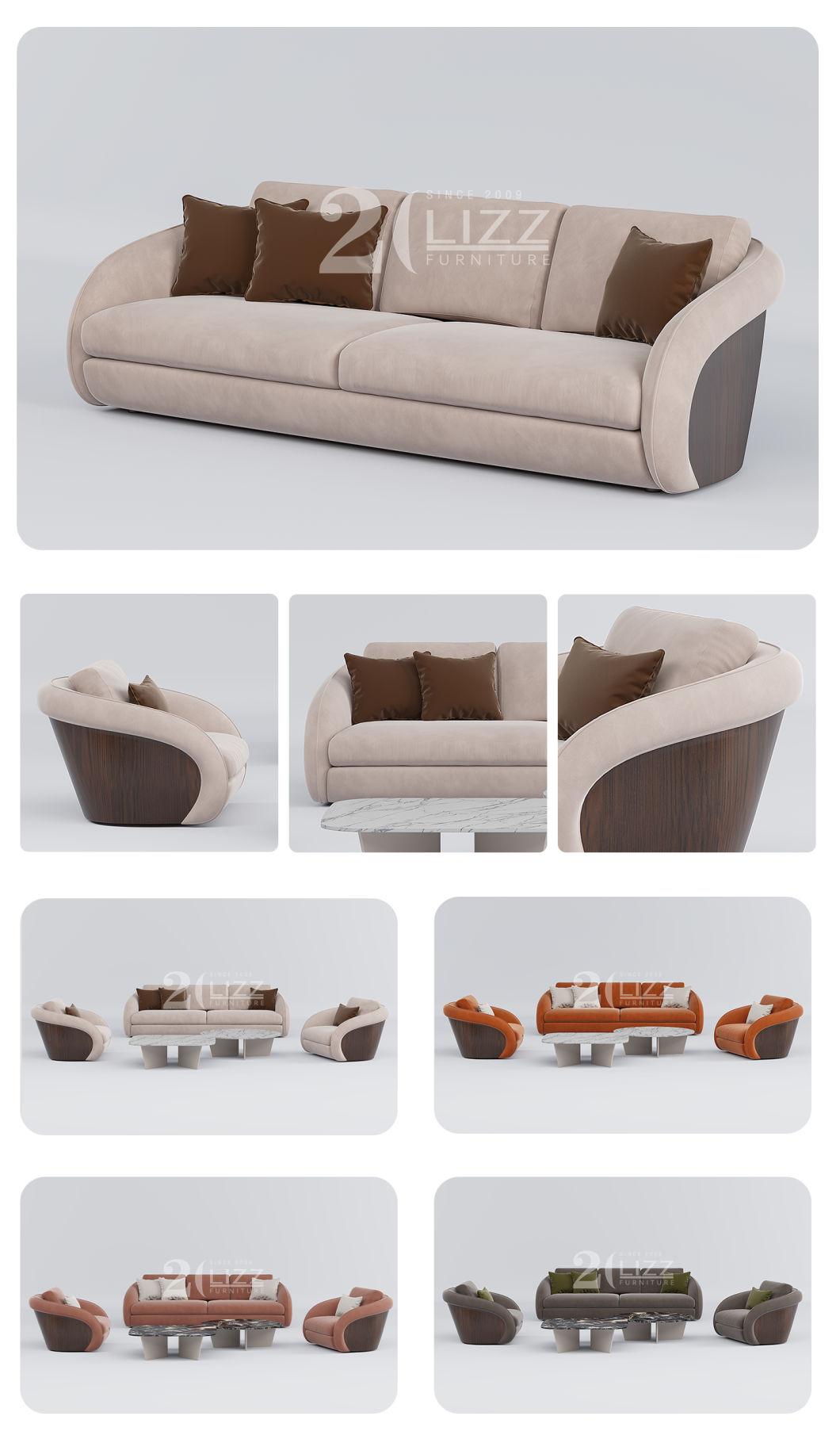 Modern Luxury European Style Velvet Fabric Living Room Furniture Leisure Sofa Set