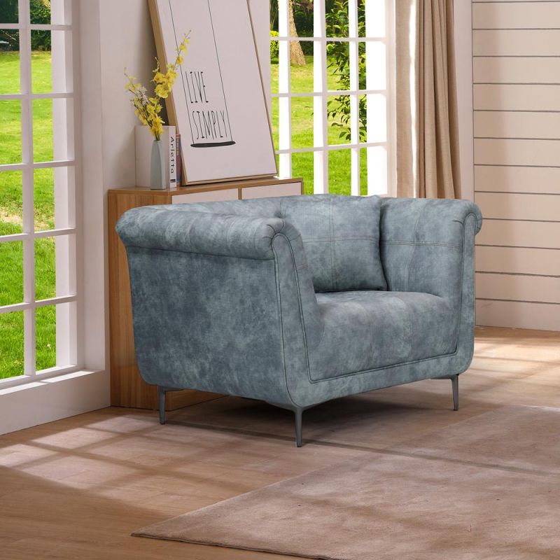 Nova Ink Blue 1 Seater Sofa Sectional DIY Tufted Sofa
