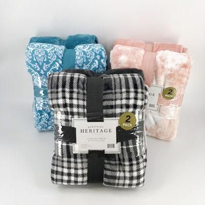 Custom Printed Flannel Fleece Bedding Sofa Blanket Gift Set