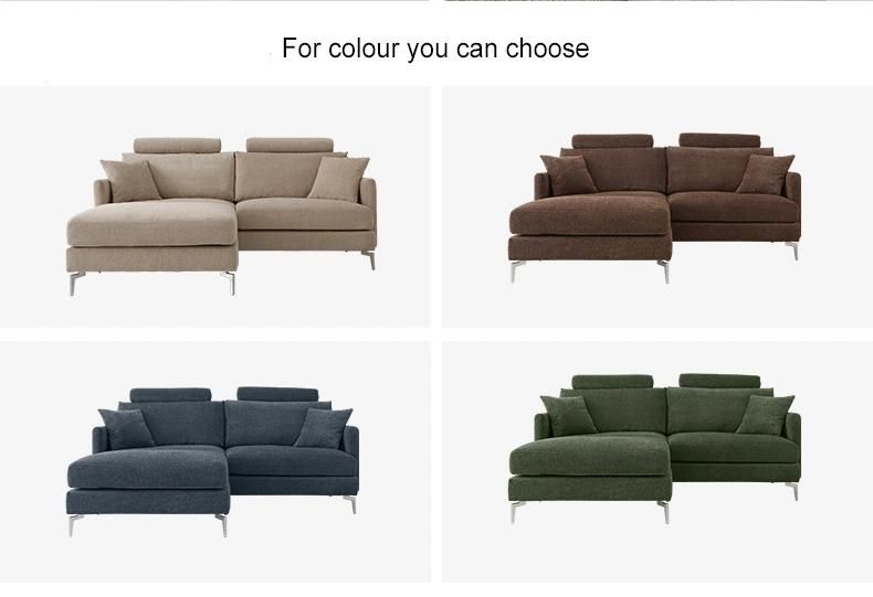 Iron Legs Sofa with Sponge L Shape Furniture Sofa
