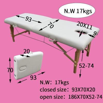 Wooden Foldable Facial Massage Bed, Portable Wooden Massage Table, Couch, SPA and Tattoo