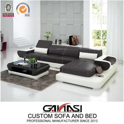 Australia Home Furniture Genuine Leather Livingroom Sofa with Coffee Table