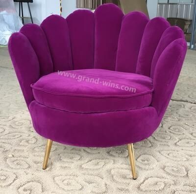 Shell Chair Velvet Living Room Furniture Trapezium Luxury Upholstery Couch Sofa