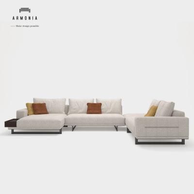 High-Density Comfortable L Shape Living Room Lounge Sofa Sets Italian Modern Leather Sofa