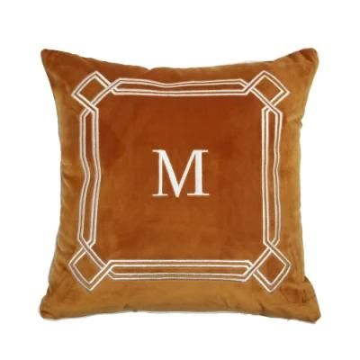 Luxury Villa Sofa Pillow Case, Nordic Velvet Gilded Cushion Cover