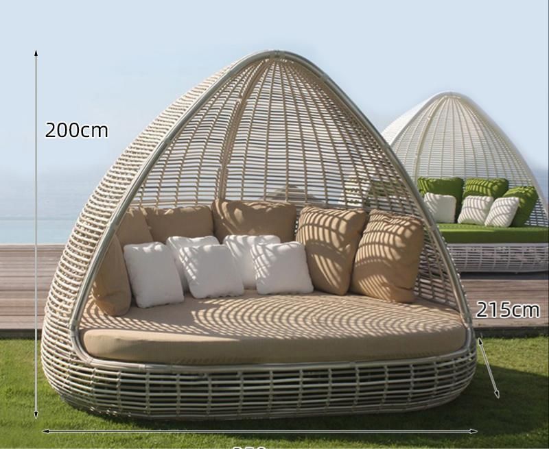 Outdoor Rattan Sofa Courtyard Villa Swimming Pool Garden Landscape Design Rattan Bird Cage Nordic Leisure Lounge Bed