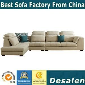 L Shape Modern Couch Chaise Fabric Sofa (9076)