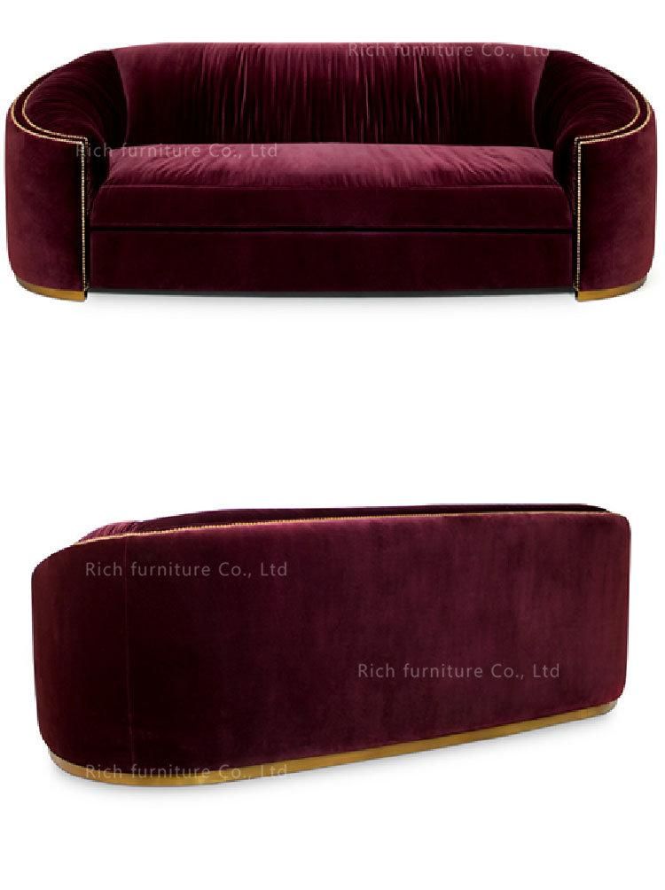 Home Furniture Feather Velvet Sofa for Living Room