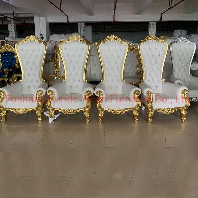 Hotel Lobby Furniture Wood Carved High Back Sofa Chair with Multipurpose Ways in Optional Color for Wedding Furniture