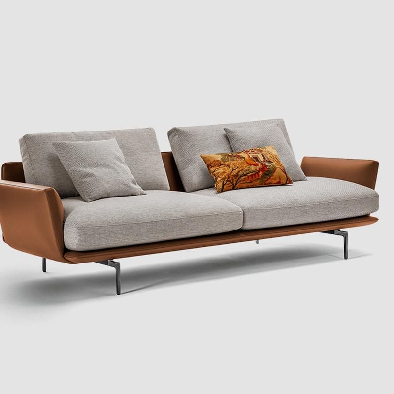 Luxury Home Living Room Furniture Corner Sofa Set Fabric / Genuine Leather Sofa