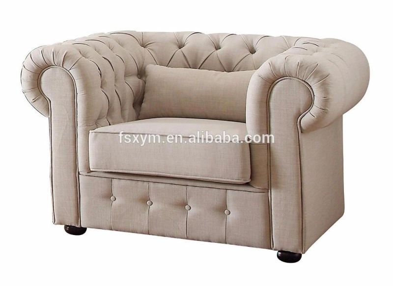 Living Room Furniture Modern Button Tufted Lounge Sofa Chair Round Foot Rest Ottoman