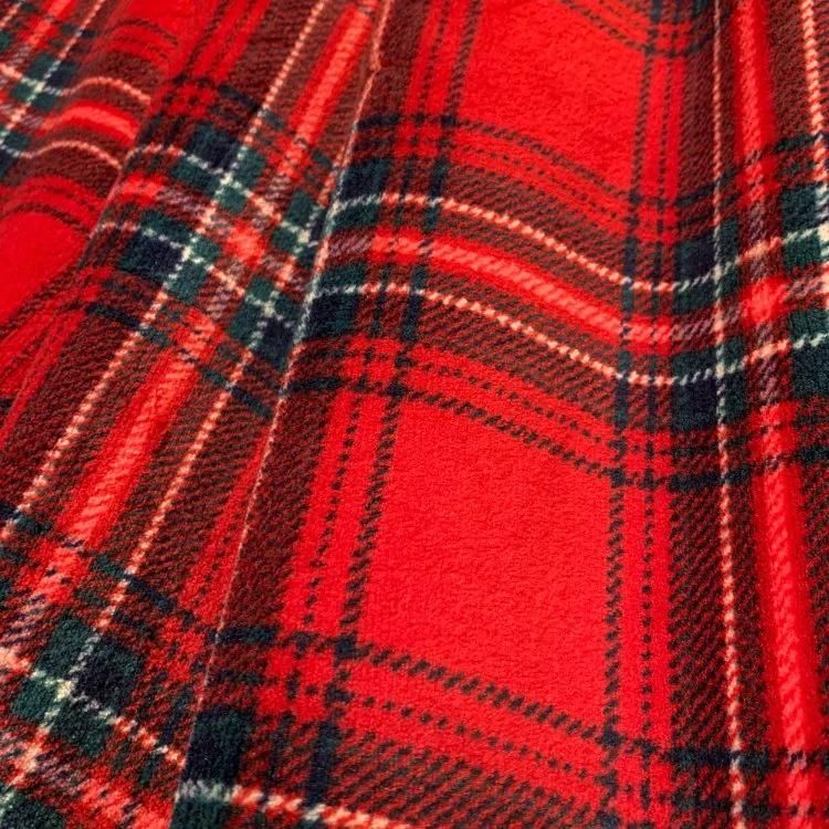 100% Polyester Red Check Printed Revsible Sherpa Bedding Sofa Blanket