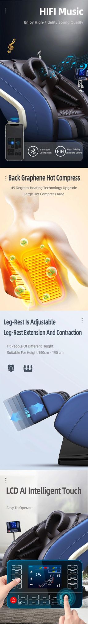 Massage Sofa Body Mall with Zero Gravity Musical Function Online Technical Support