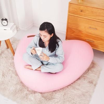 Luckysac Love Heart Shape Pink Red Bean Bag Sofa Chair Cloud Pod Single Bean Bag Family Gift Living Room Sofas