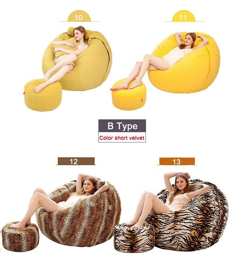 5FT 6FT 7FT Oversize Faux Fur Sofa Bed (foam beanbag chair)