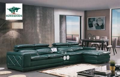 Headrest Adjustable Corner Sofa Sounder System, Modern Style Living Room Furniture, , Leather Corner Sofa