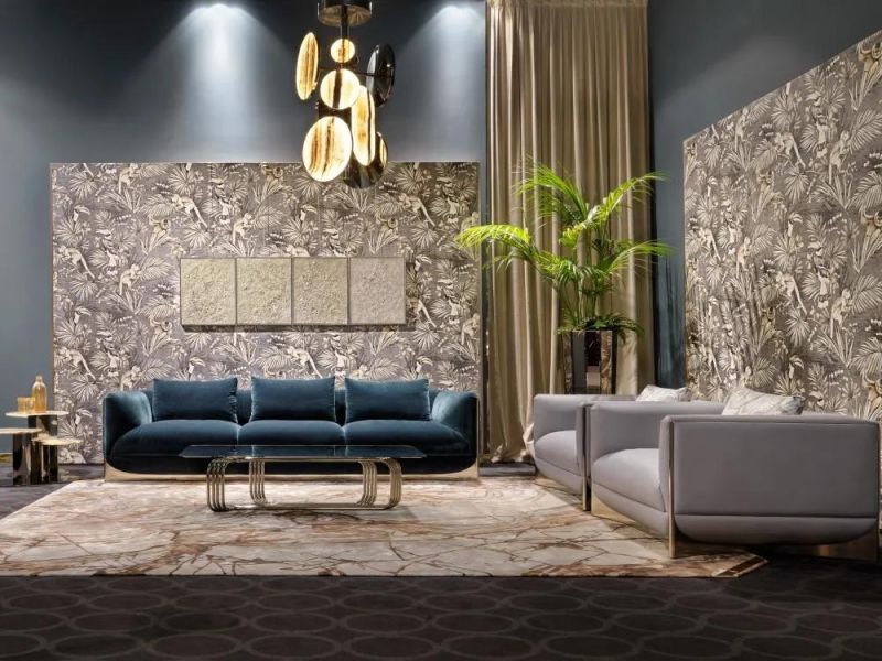 Postmodern Italian Style Genuine Leather Villa Living Room Furniture House Sofa Set Home Furniture Luxury Sofa for Sale