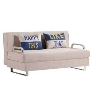 Cream Color Loveseat Fashion Apartment Fabric Folding Sofa (1807)