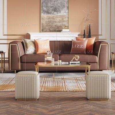 European Lobby Velvet Couch Sectional Modern Home Furniture Luxury Fabric 1+2+3 Sofa Set in Dubai