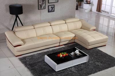 Modern European Style Top Grain Leather L Shape Living Room Furniture Corner Sofa