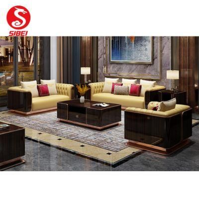 China Factory Design Italy Modern Light Luxury Home Furniture Leather Sofa