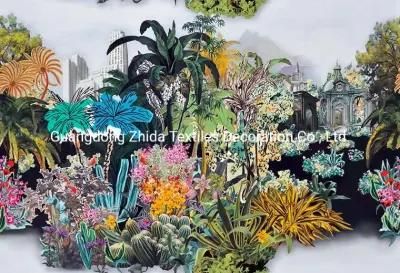 Home Sofa Fashion Jungle Style Digital Printing Upholstery Zafu Fabric Tela