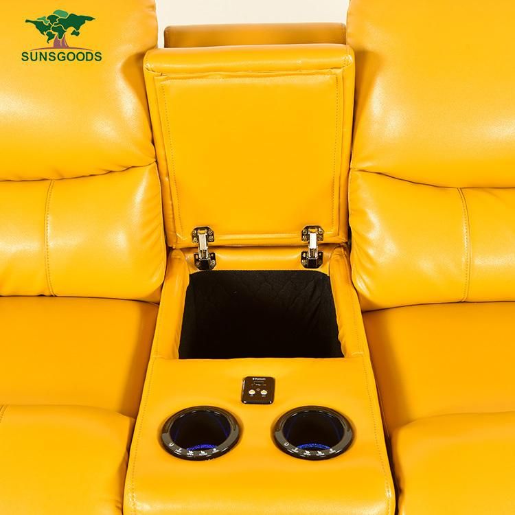 Chinese Manufactory 2 Seater Recliner Massage Sofa, Popular Cinema Home Theater Recliner Couch, Leather Recliner Sofa Couch