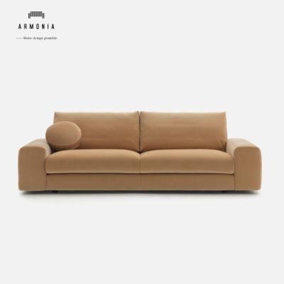 Medium Back Non Inflatable Carton Iron Leg Moder Design Fabric Sofa