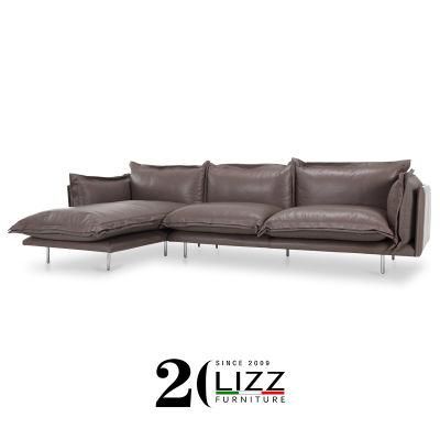 Home Furniture Leather Sofa with Metal Legs Factory Price
