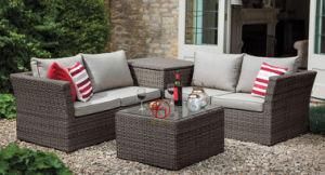 Outdoor Garden Market Knock Down Rattan Wicker Aluminum Sofa Set