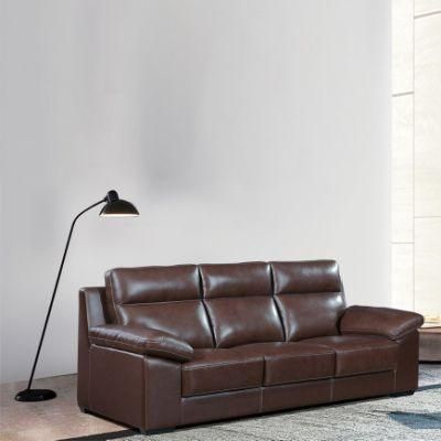 Sunlink Modern Home Living Room Furniture Simple Brown Couches 3 Seater Chair Leather Sofa