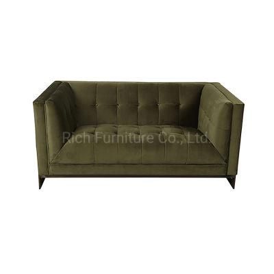 Leisure Home Modern European Style Luxury Sectional Furniture Canape Fabric Couch Living Room Sofa 2 Seat Loverseat