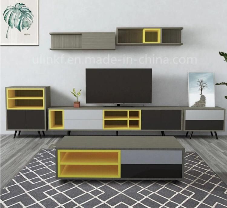 Modern Home Furniture Sofa Side Tables TV Stand Customized Size Metal Legs Round Coffee Table