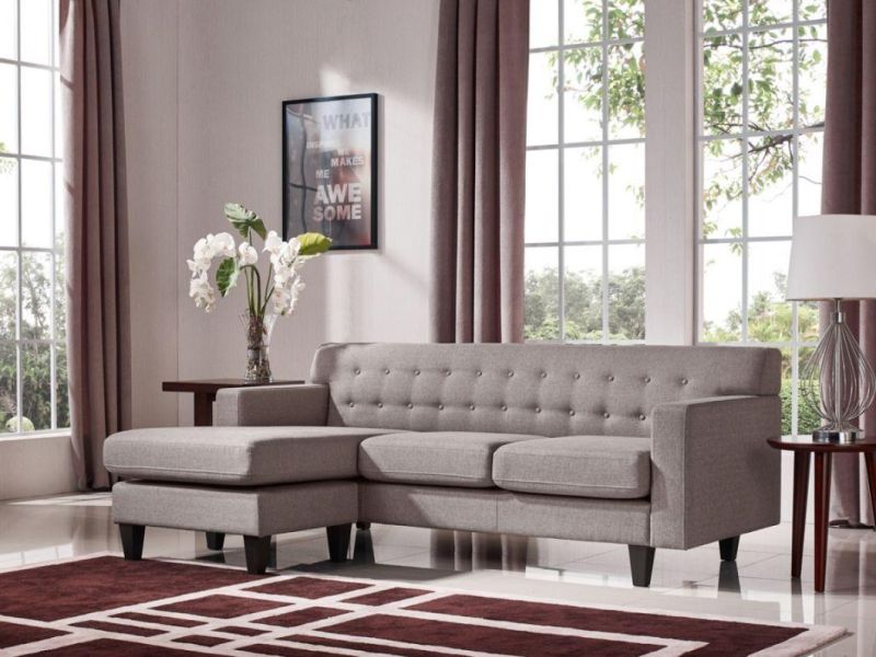 Divani Casa Tawny Modern Fabric Sofa & Ottoman Set Simply Style Living Room Couch