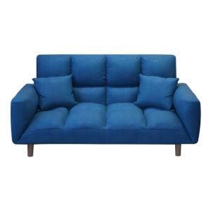 Simple Fashion Blue Folding Multi-Functional Fabric Sofa Bed for Living Room