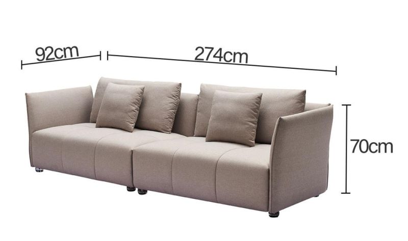 Home Furniture Luxury Comfortable Sofa Living Room Sofa Hight Arm Three Seat White Fabric Sofa