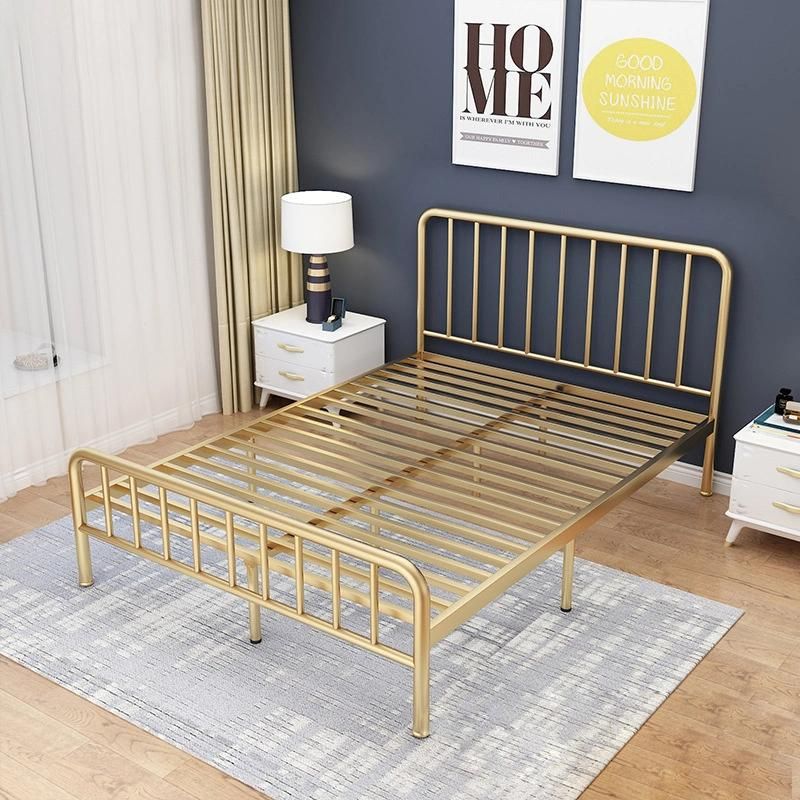 Nodric Modern Home Bedroom Furniture Sofa Bed Metal King Queen Size Adult Child Single Double Steel Bed for Hotel
