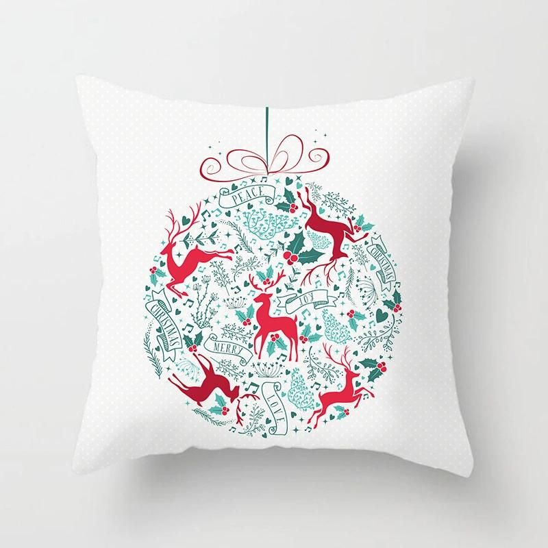 Holiday Decoration Christmas Onrament Christmas Colorful Christmas Elk Back Cushion Cover Sofa Cushion