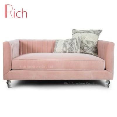 Modern Living Room Furniture 2 Seat Loveseat Sectional Couch Velvet Fabric Sofa