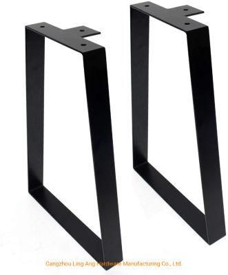 Powder Coated Steel Industrial Style Trapezoid Metal Furniture Hardware Steel Table Leg