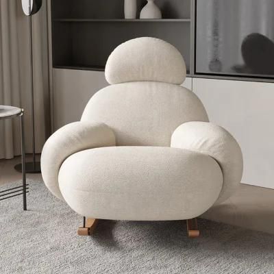 Nordic Cloth Art Lazy Sofa Chair Bedroom Leisure Arc Rocking Chair