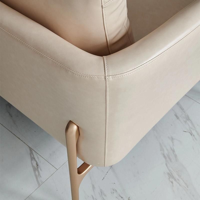 China Wholesale Leather Modern Sofa with Feather Cushion